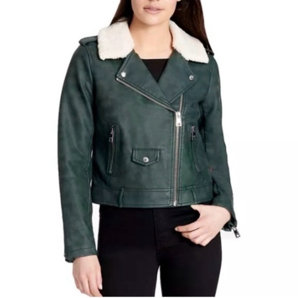 Levi's Moto Jacket Sherpa Collar Faux Leather